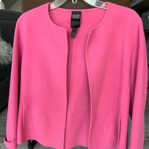 Eileen Fisher hot pink wool jacket